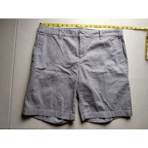 Tommy Hilfiger Women's Striped Shorts Size 12 Blue White Casual Bermuda